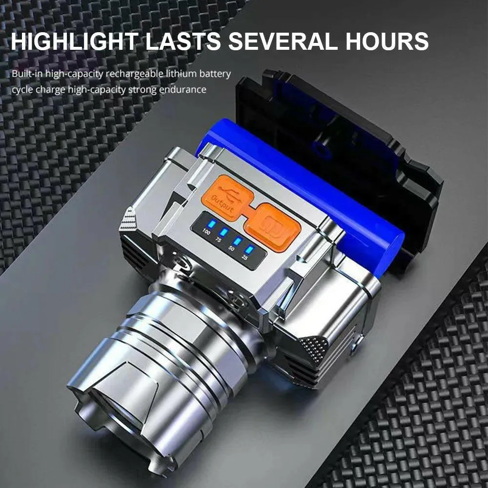 1800LM Camping LED Headlamp IPX4 Waterproof Head-mounted Flashlight 3Lighting Modes for Outdoor Hiking Fishing Adventure Running