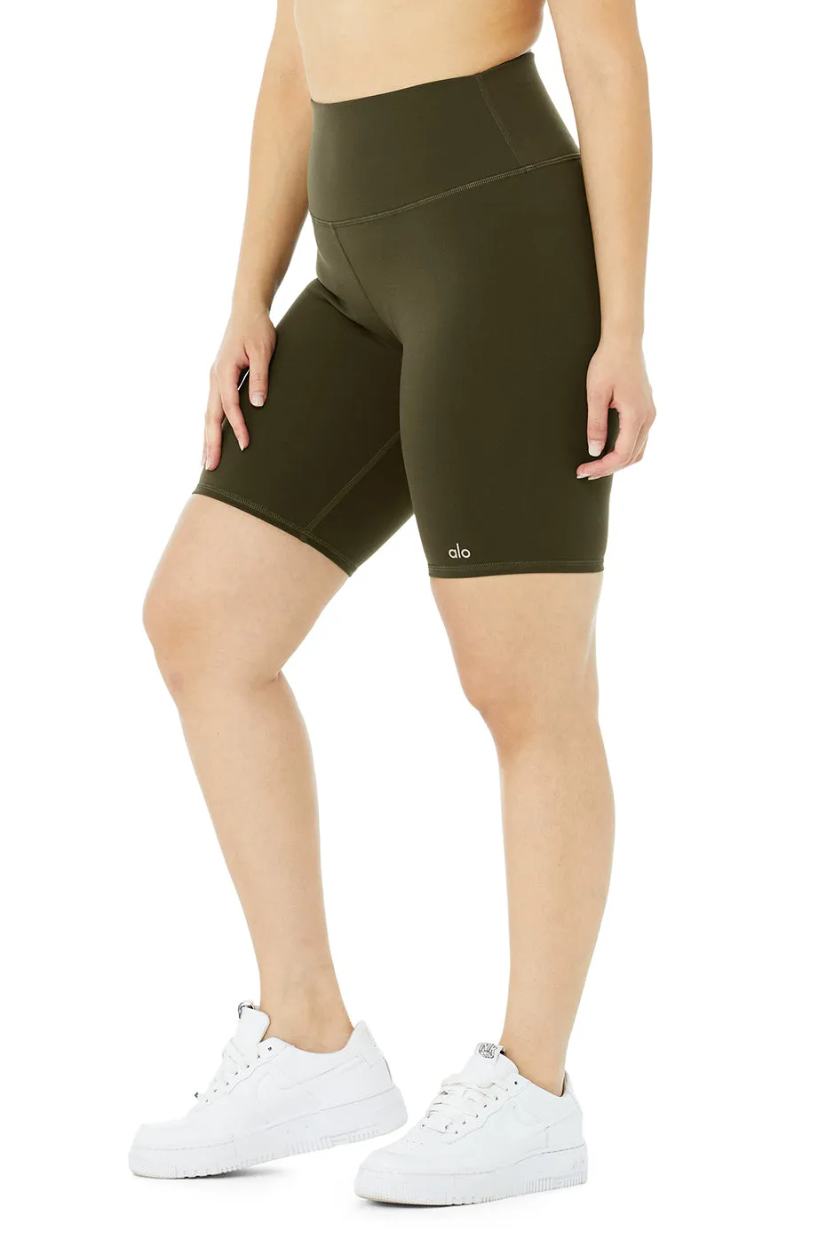 7" High-Waist Biker Short - Dark Olive