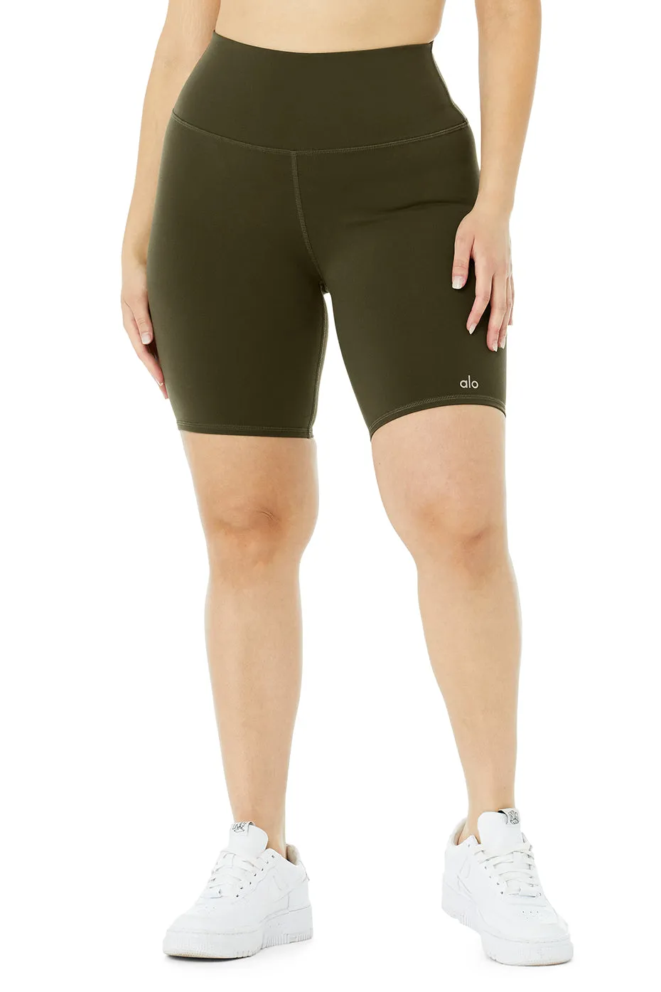 7" High-Waist Biker Short - Dark Olive