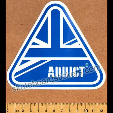 Addict Skateboard Sticker - Flag Blue