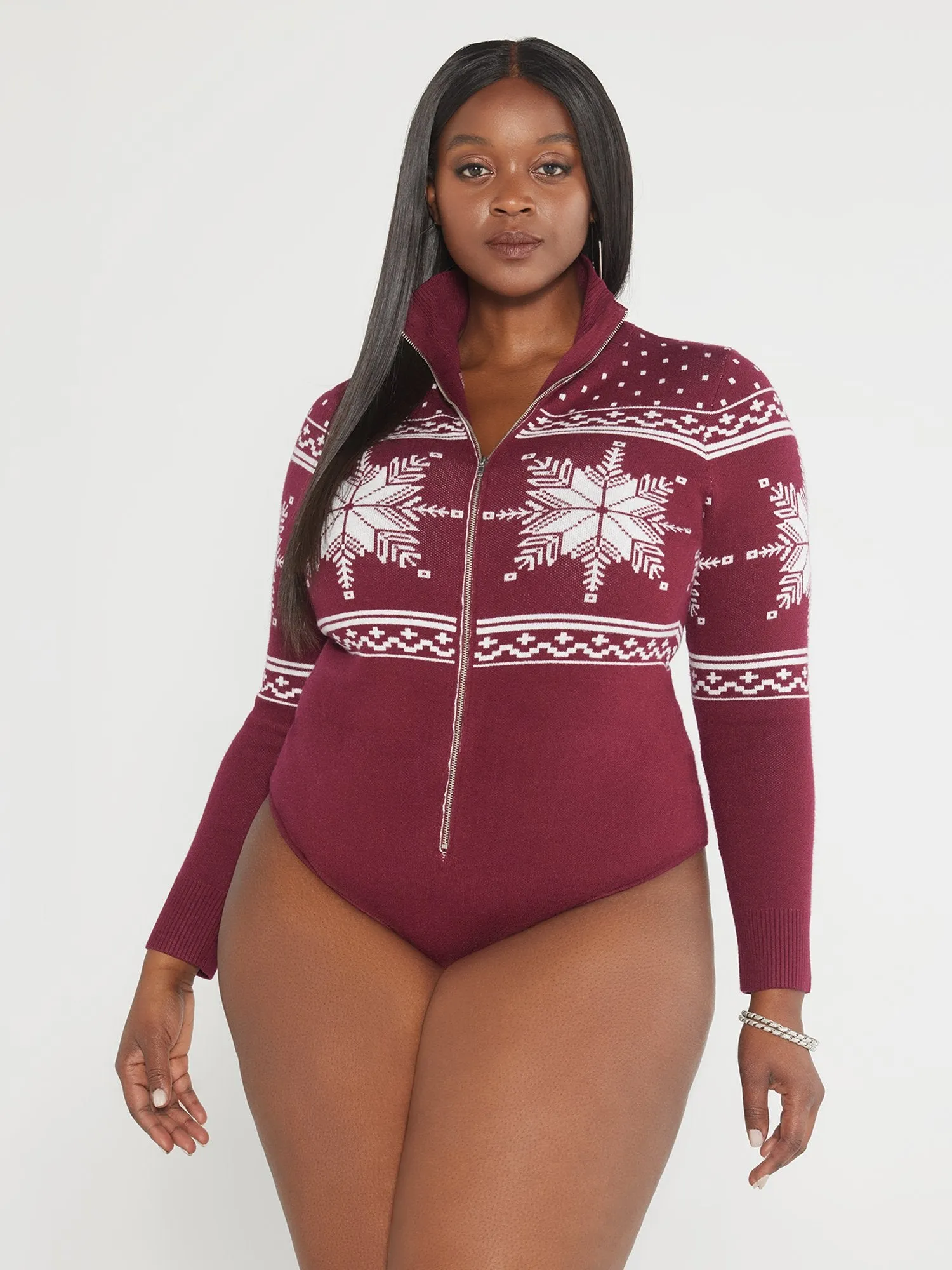 Arianne Front Zip Sweater Bodysuit