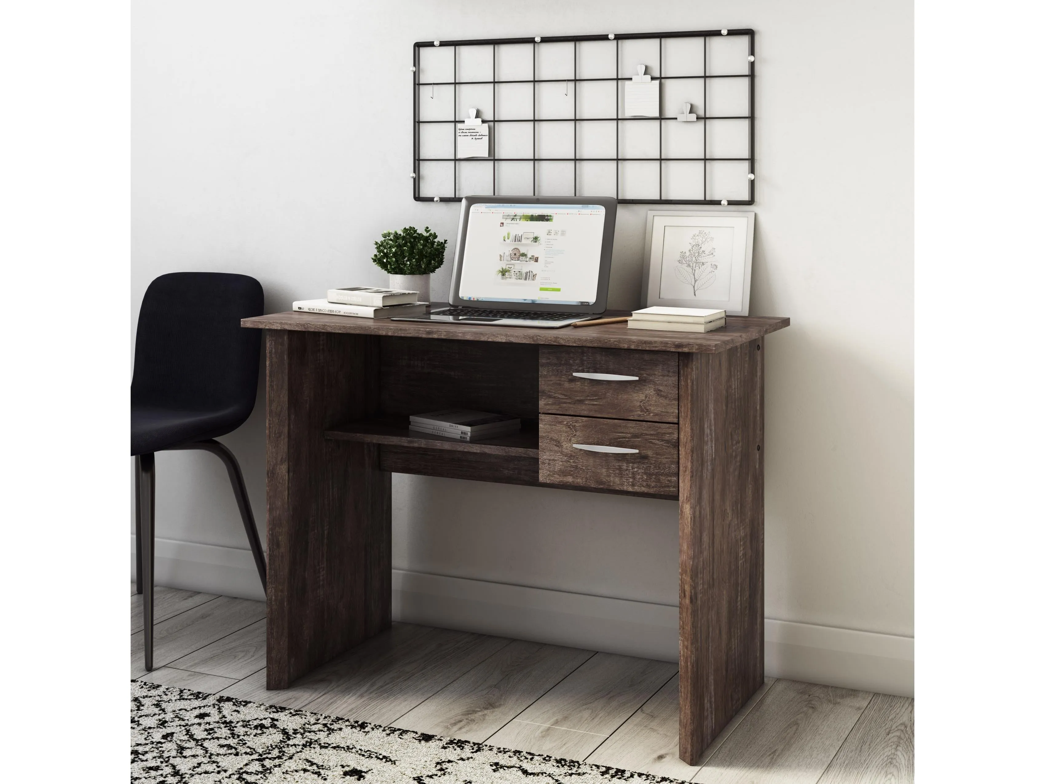 Brown Desk with Drawers