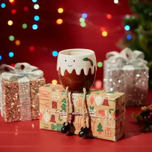 Ceramic Christmas Pudding Sitting Indoor Planter With Dangly Legs