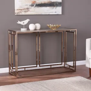 Champagne And Gold Faux Marble Frame Console Table