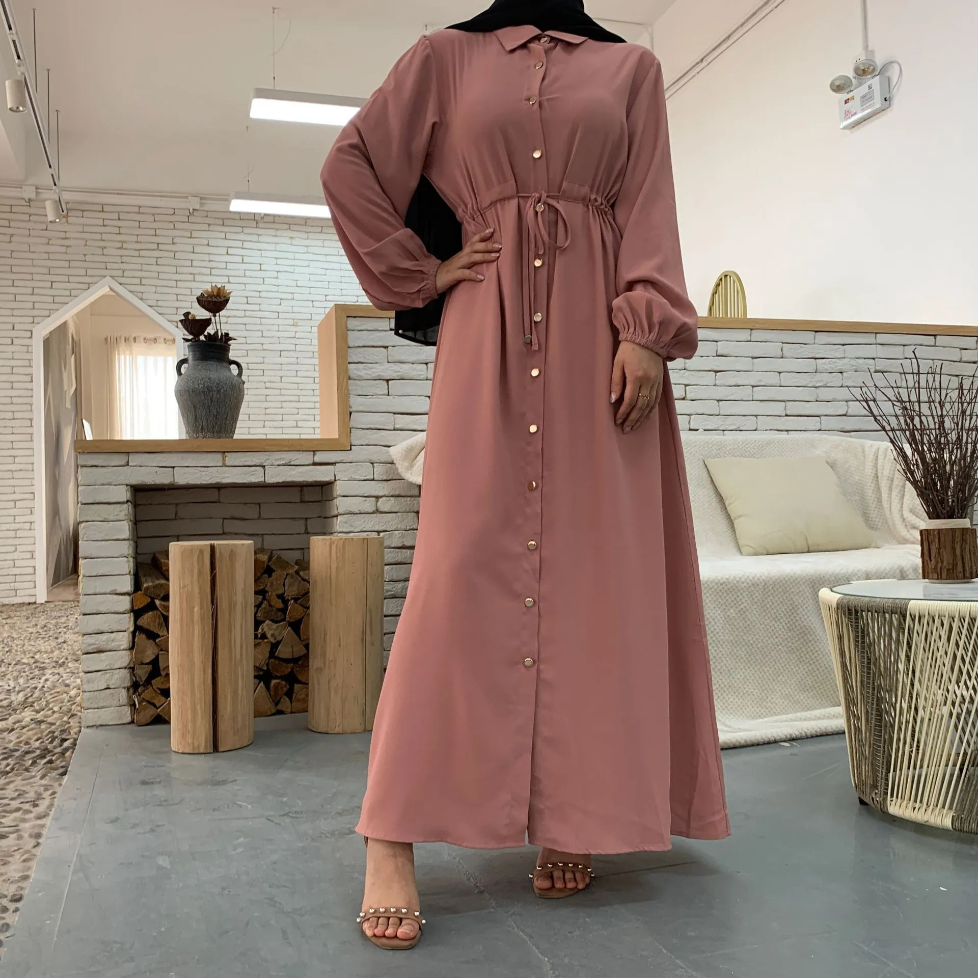 (CR001)MS010-MS025Single Piece Closed Abaya Pullover Robe Collection