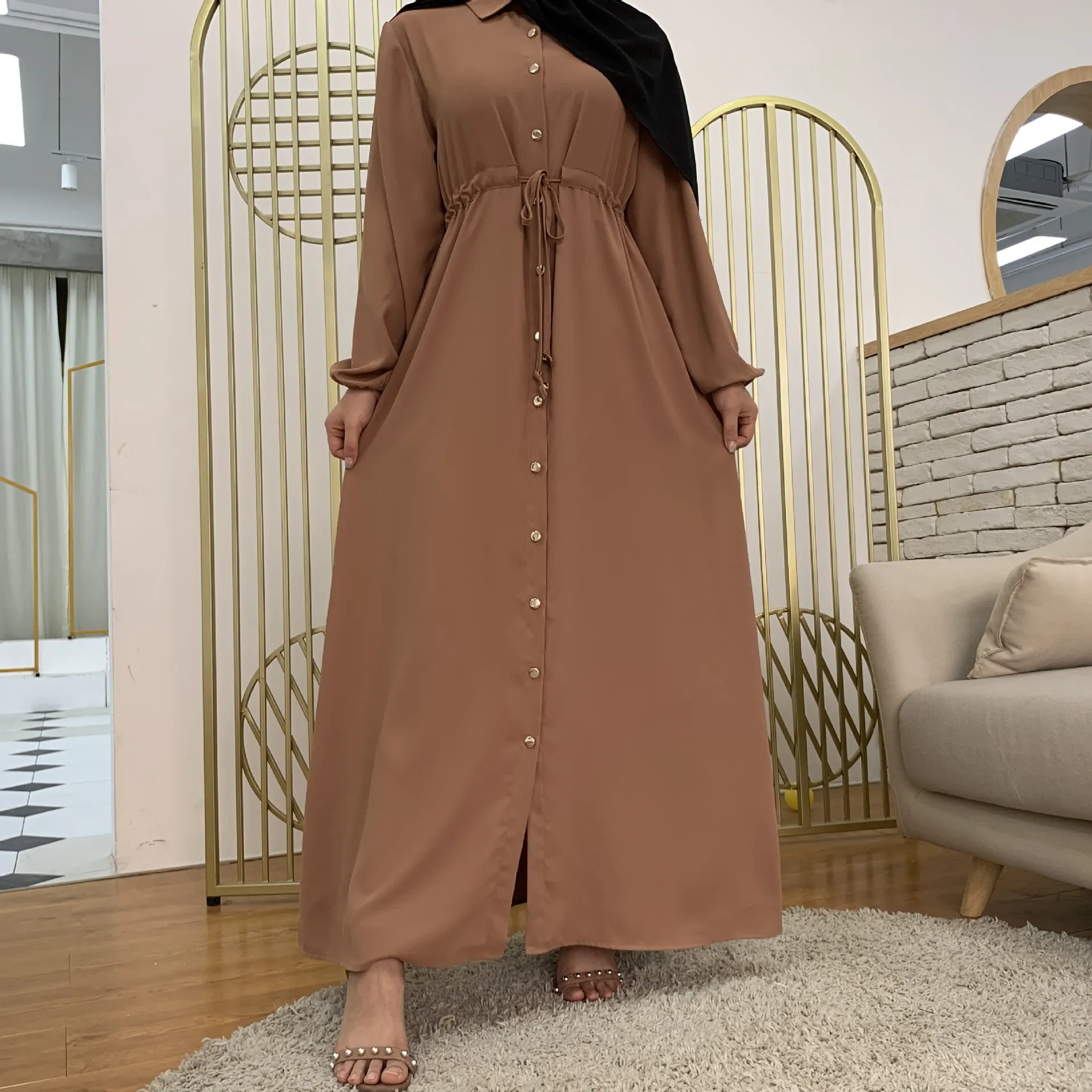 (CR001)MS010-MS025Single Piece Closed Abaya Pullover Robe Collection