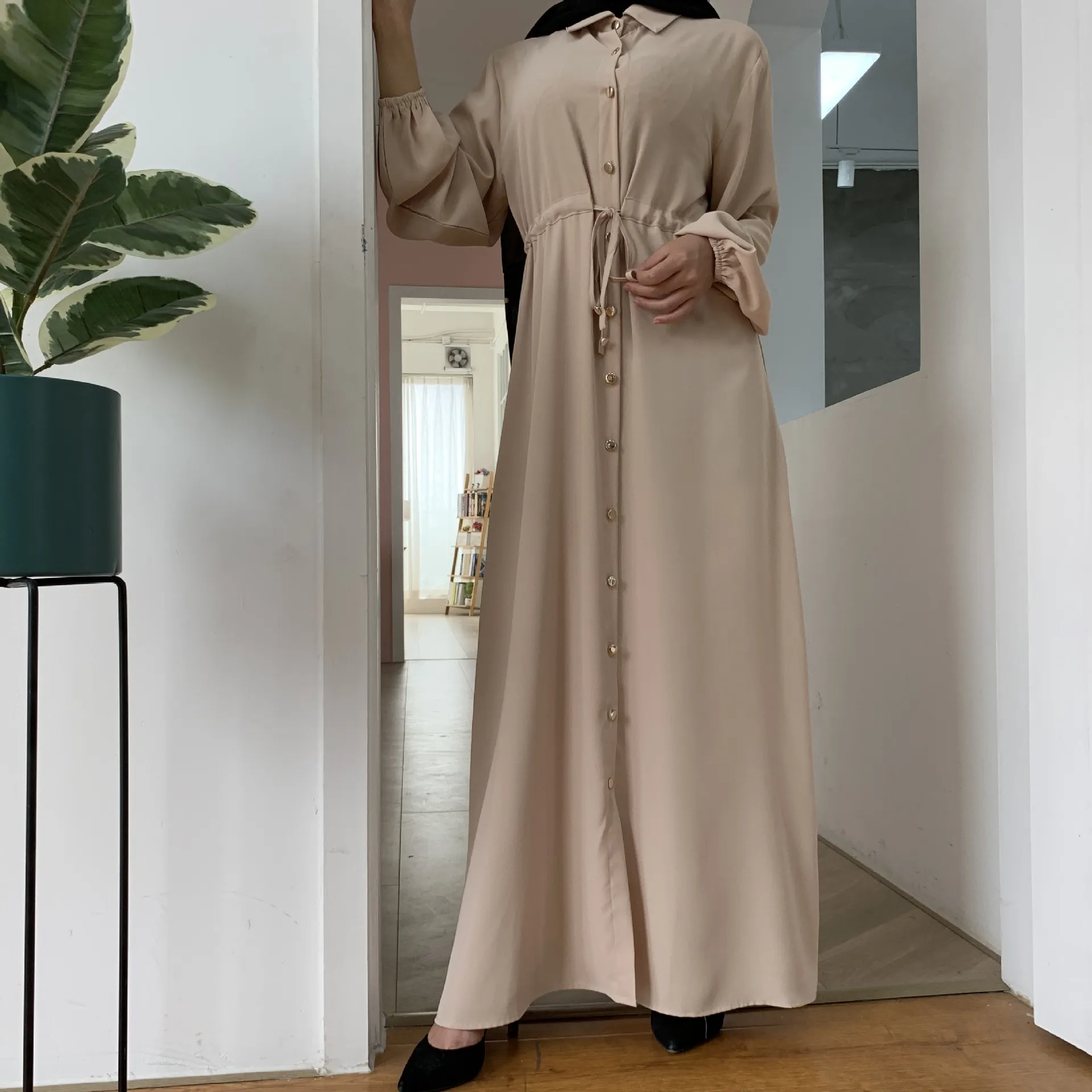 (CR001)MS010-MS025Single Piece Closed Abaya Pullover Robe Collection