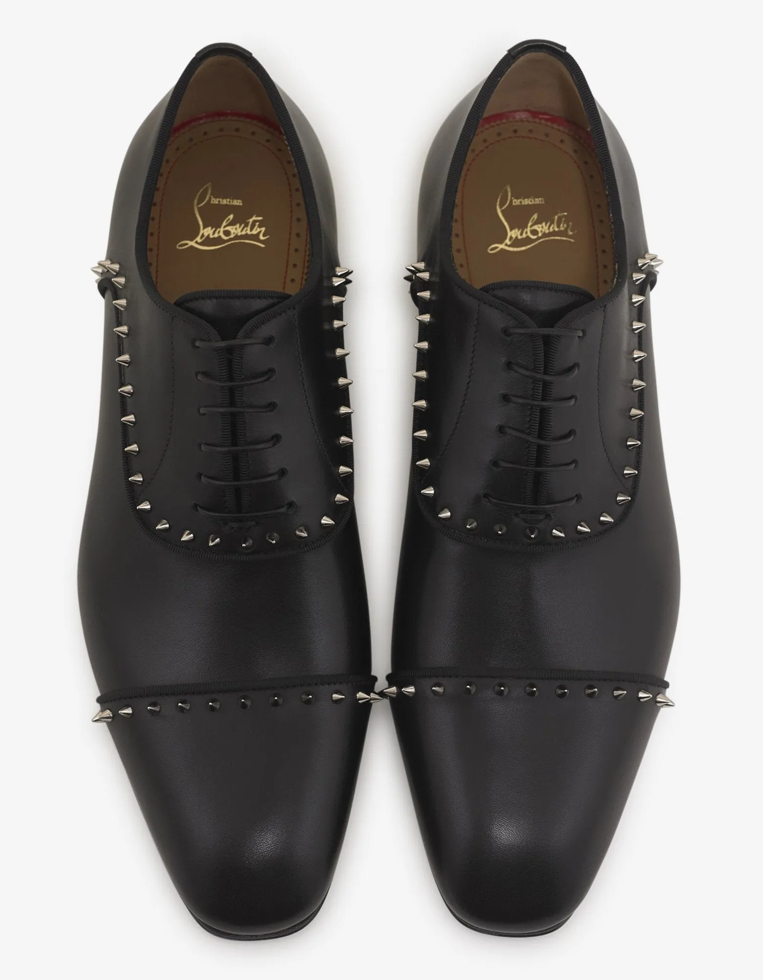 Eton Flat Black Leather Oxford Shoes