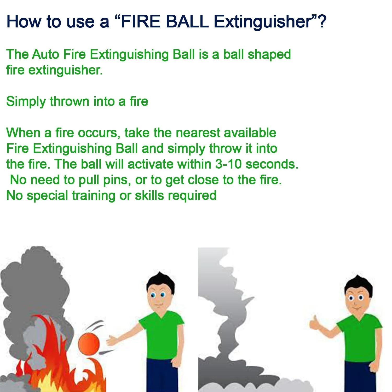 GFO (Green Fire Ball) Automatic Fire Safety Ball for Office School Warehouse Home | FIRE Extinguisher Ball.