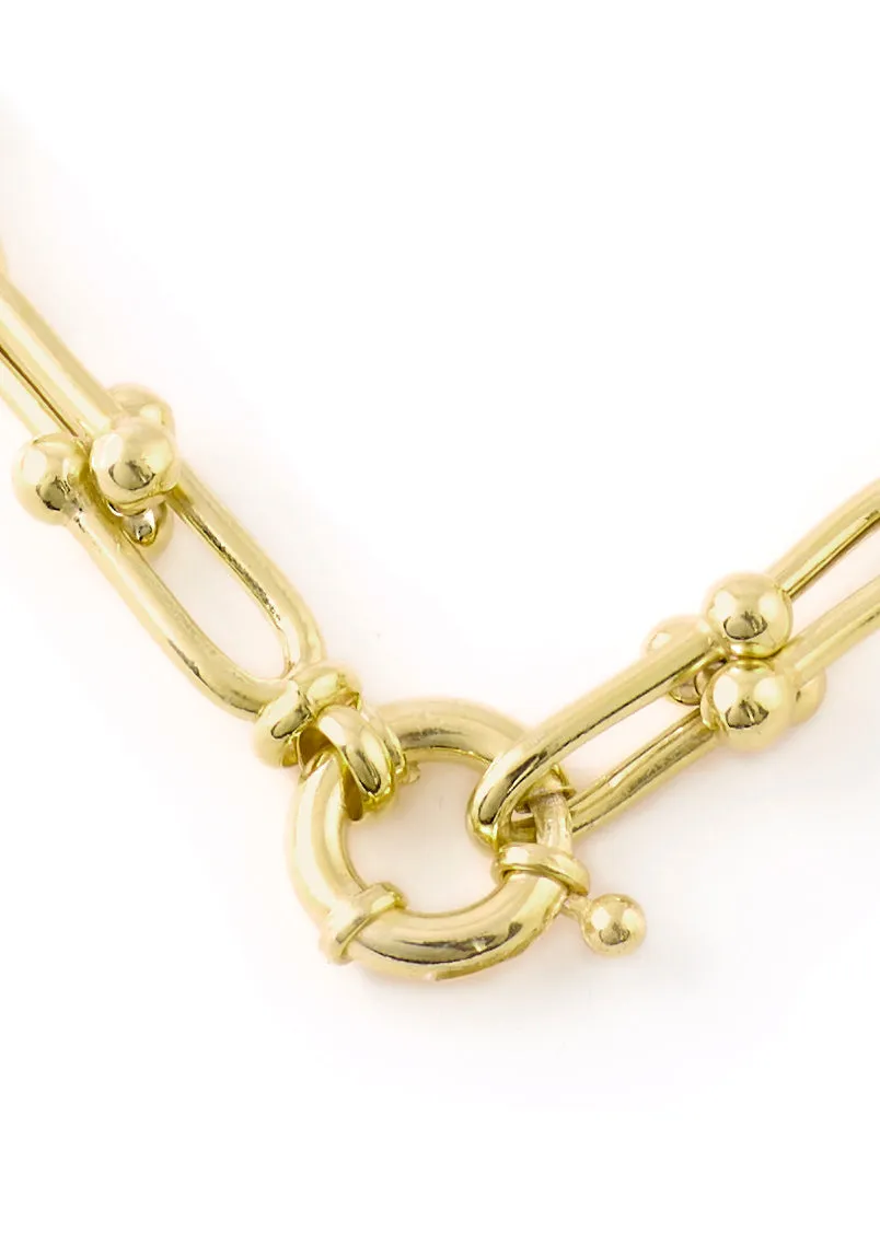 Gold Chunky Round Clasp Chain Necklace