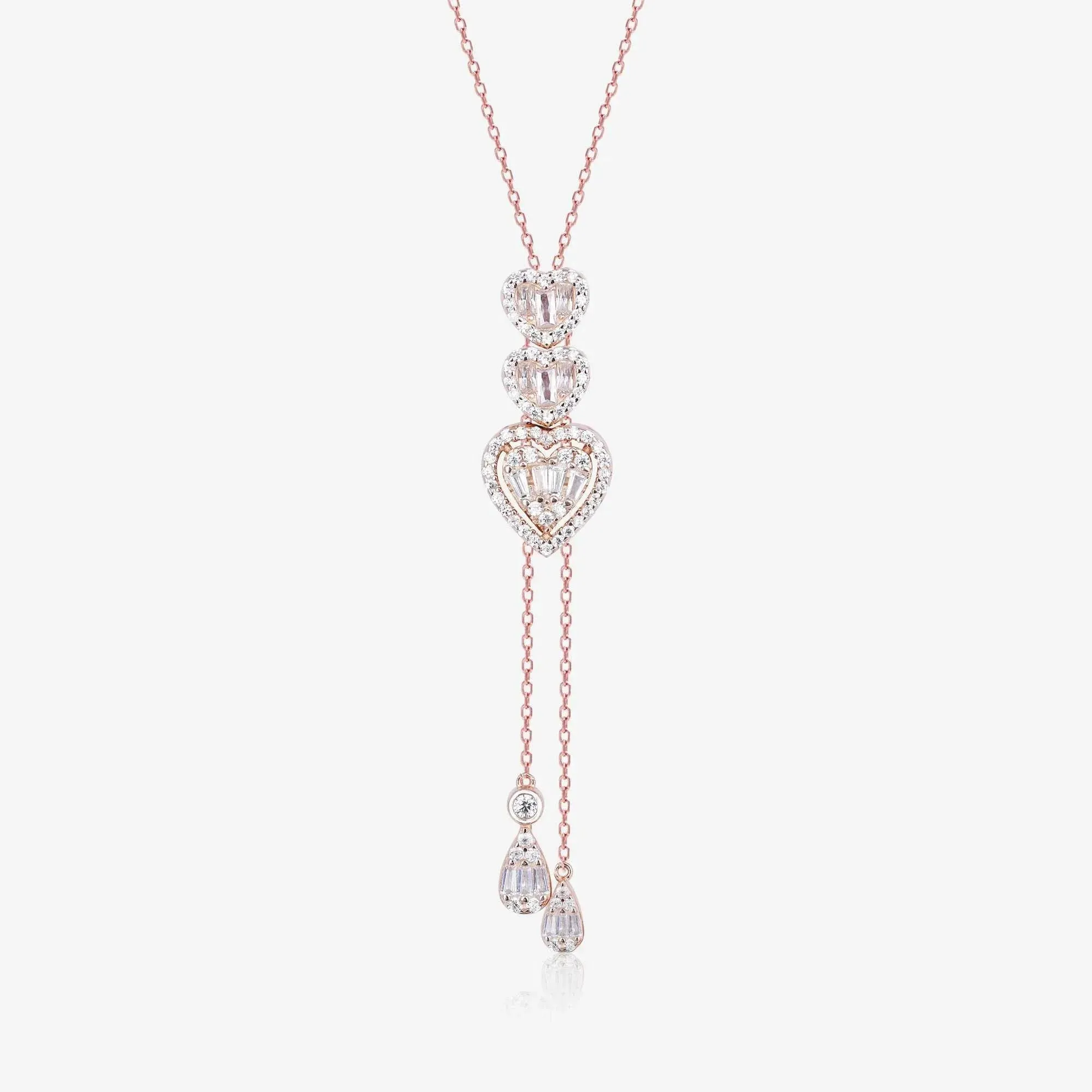 Graceful Heartstrings Silver Necklace Set