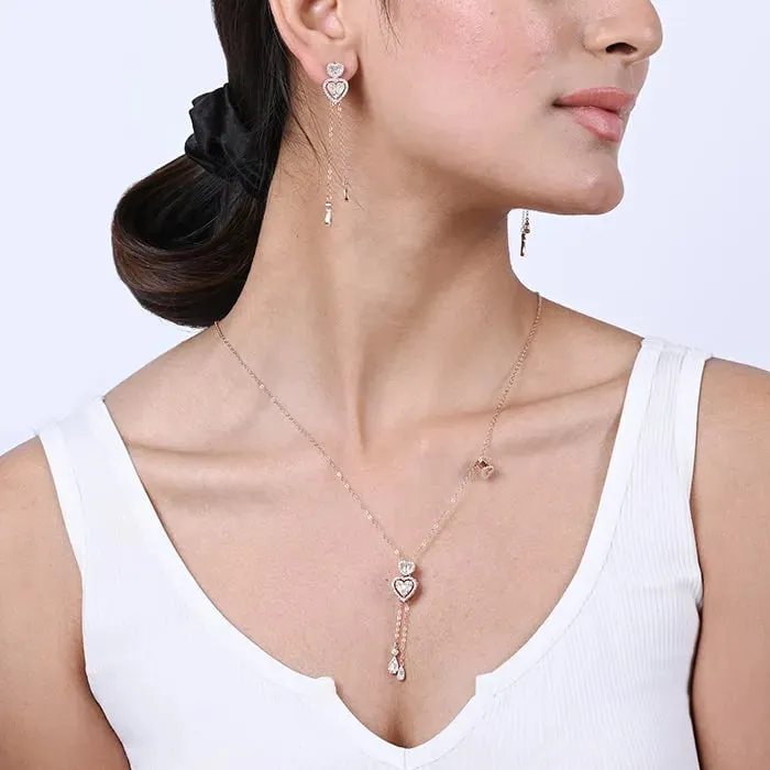 Graceful Heartstrings Silver Necklace Set