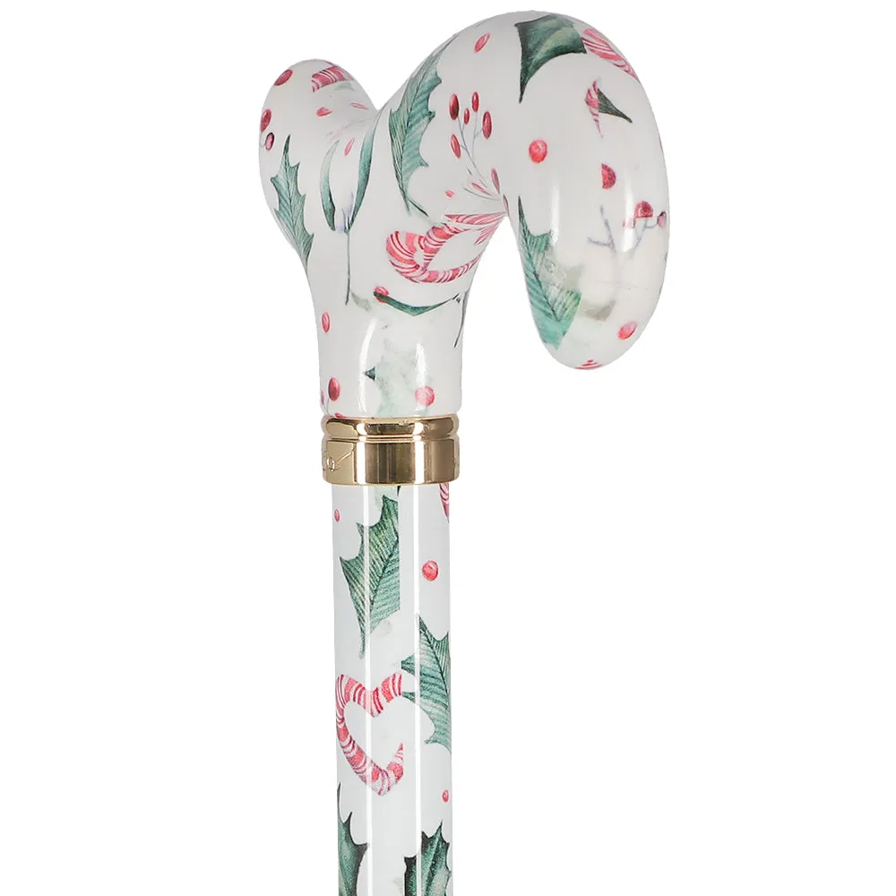 Holiday Cheer Designer Derby Adjustable Cane