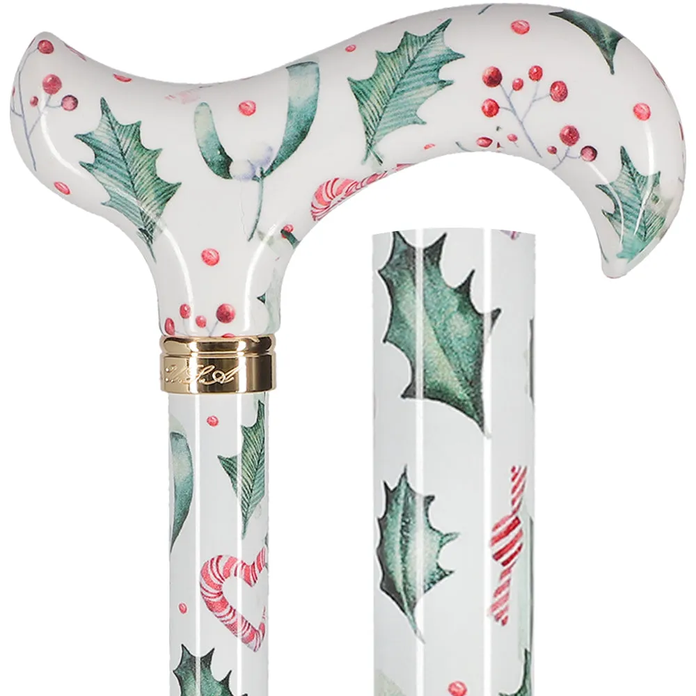 Holiday Cheer Designer Derby Adjustable Cane