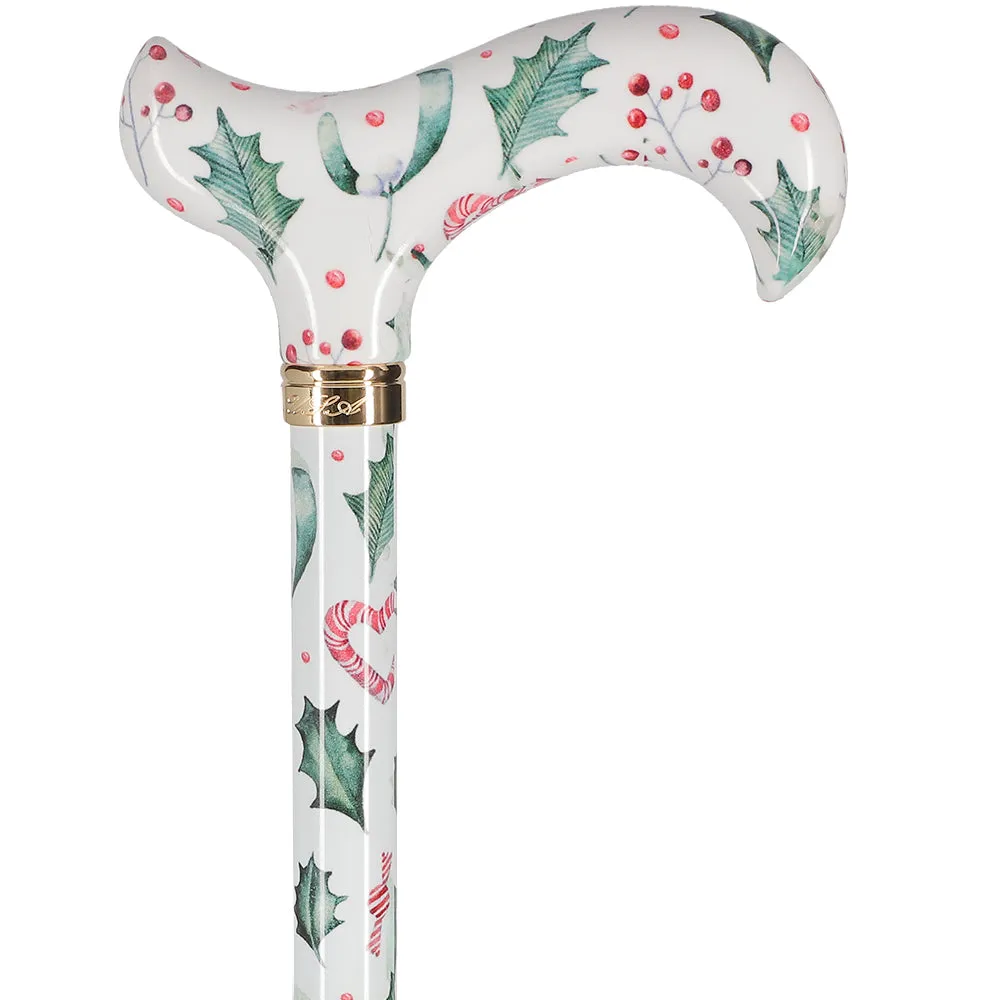 Holiday Cheer Designer Derby Adjustable Cane