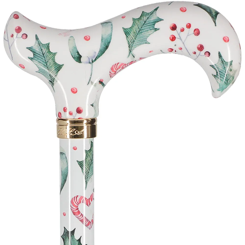 Holiday Cheer Designer Derby Adjustable Cane