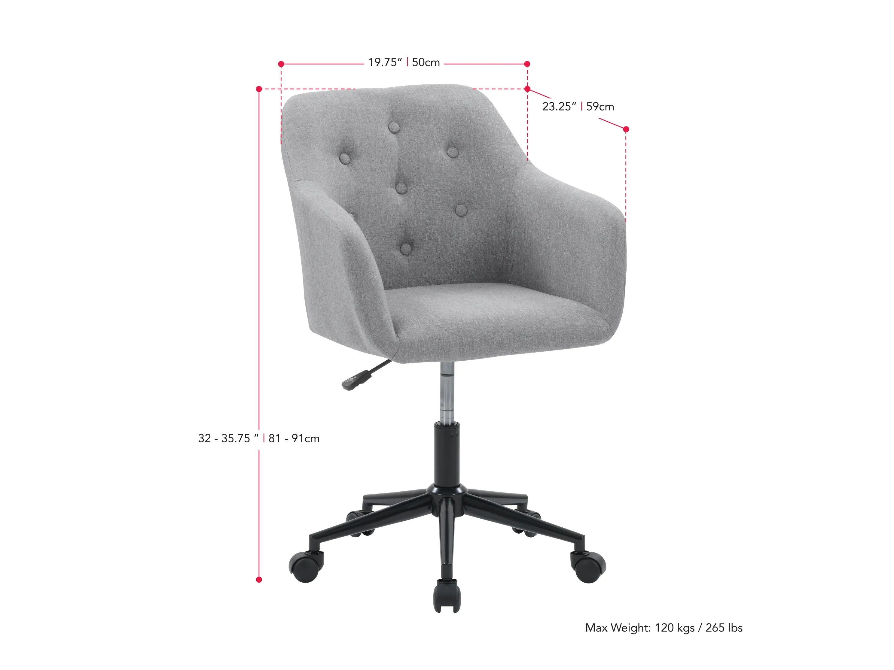 Light Grey Office Chair with Arms