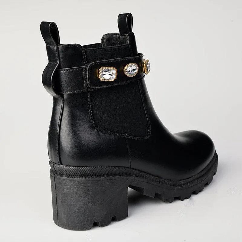 Madison Shante 2 Diamond Belt Boot - Black