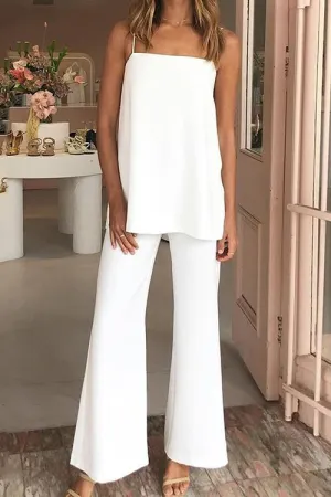 Minimalist Loose Slip Top Pants Set