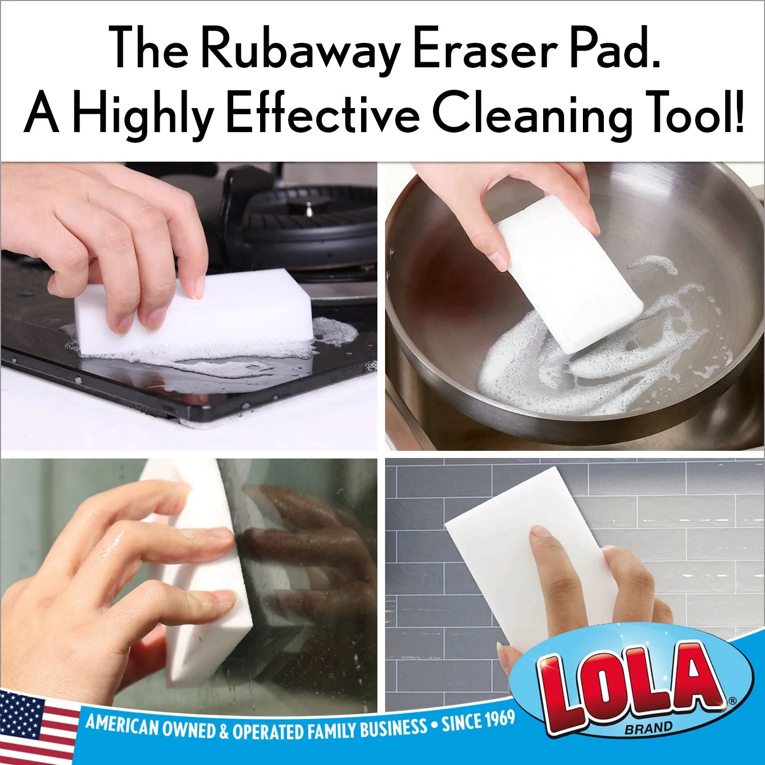 Mr. Clean Magic Eraser Comparable Rubaway Eraser Pads by Lola - 12 pack