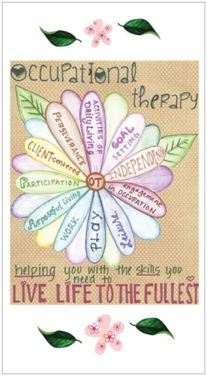 Postcard or poster "Occupational Therapy, Live Life To The Fullest"