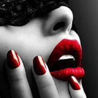 Sexy Red Lips Nails Art Posters