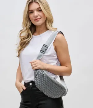 Sol and Selene Grey Aim High Woven Neoprene Belt Bag