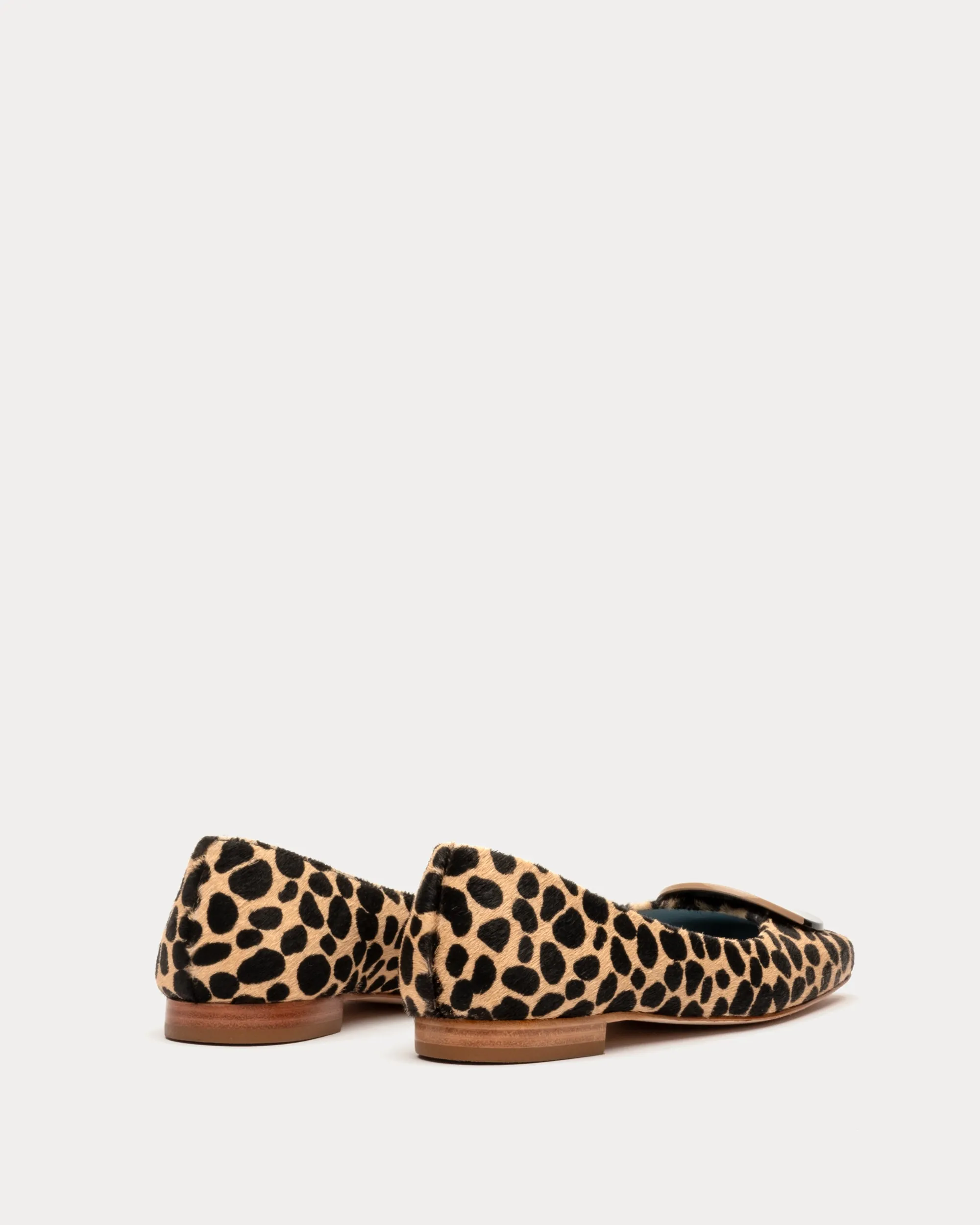 Square Toe Haircalf Ballet Flat Cheetah