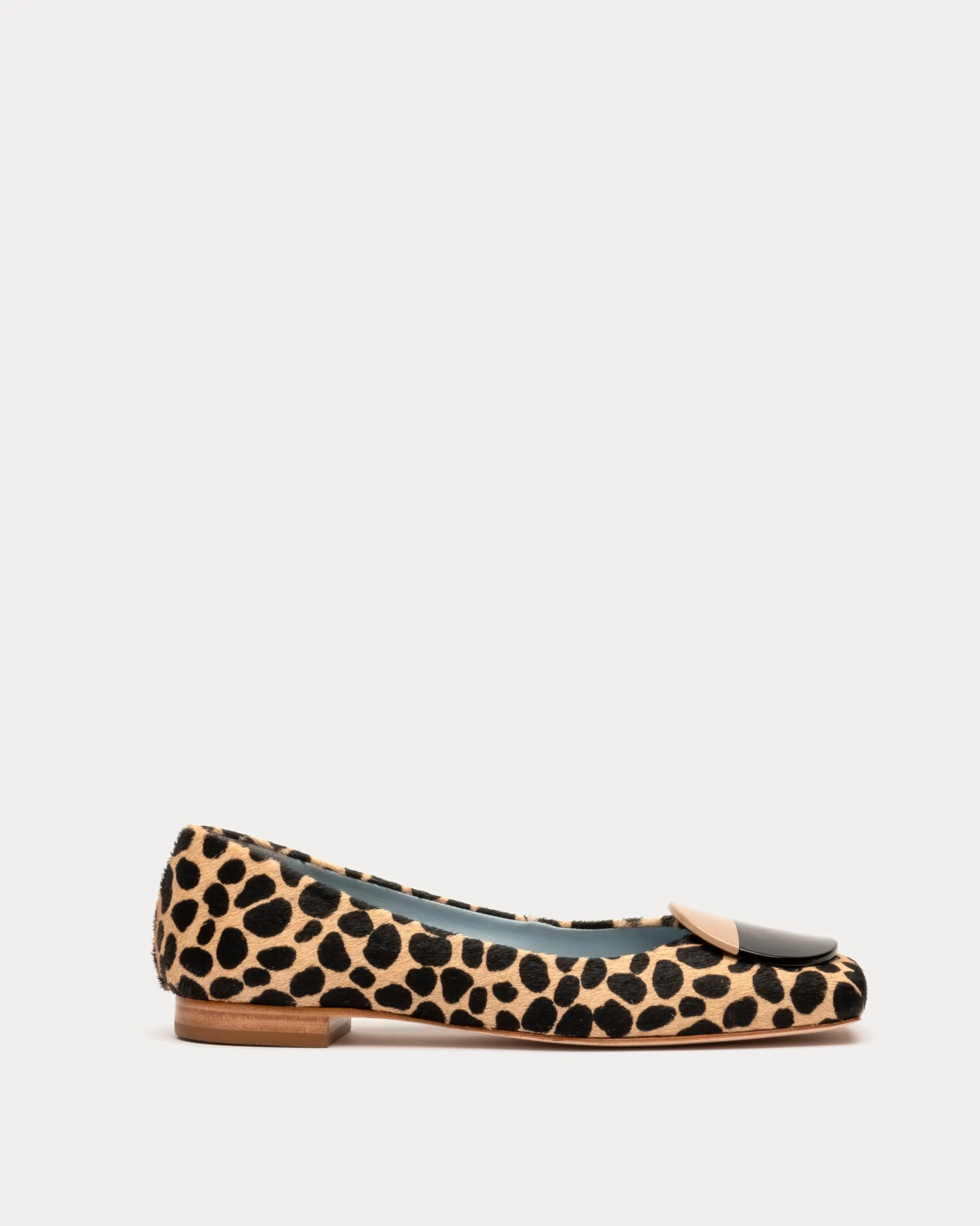 Square Toe Haircalf Ballet Flat Cheetah