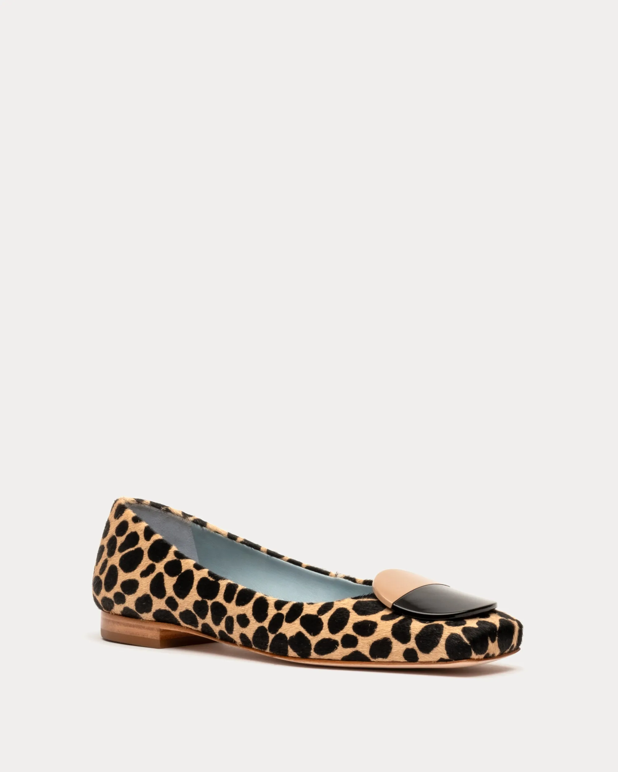 Square Toe Haircalf Ballet Flat Cheetah