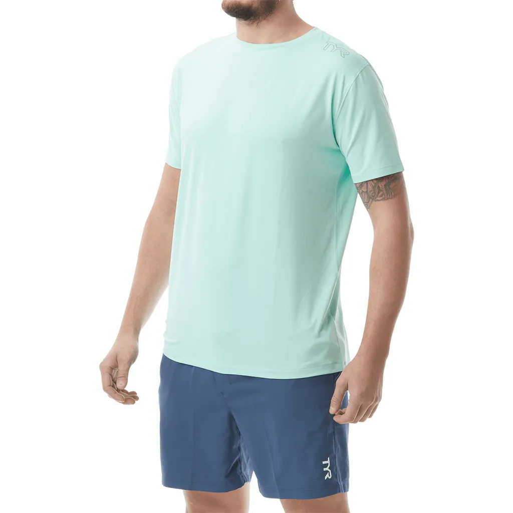 TYR Mens SunDefense Mint Short Sleeve Shirt