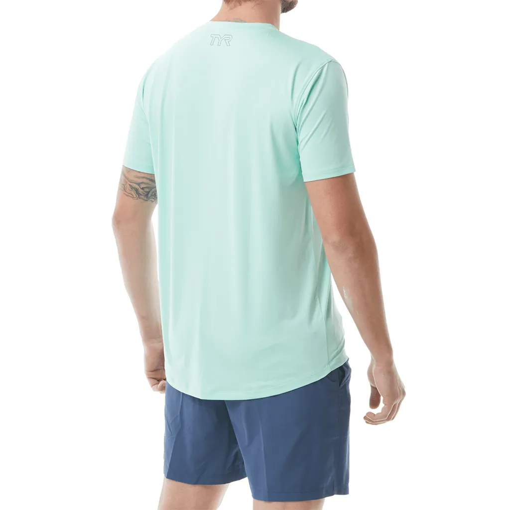 TYR Mens SunDefense Mint Short Sleeve Shirt