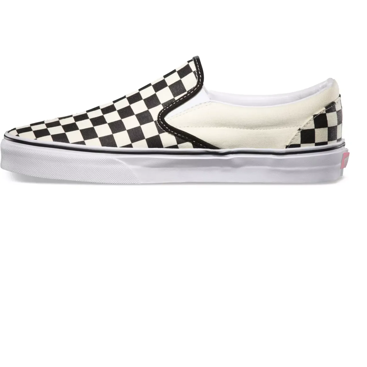 Vans Unisex Classic Slip On Checkerboard Shoes - Black / Beige / White