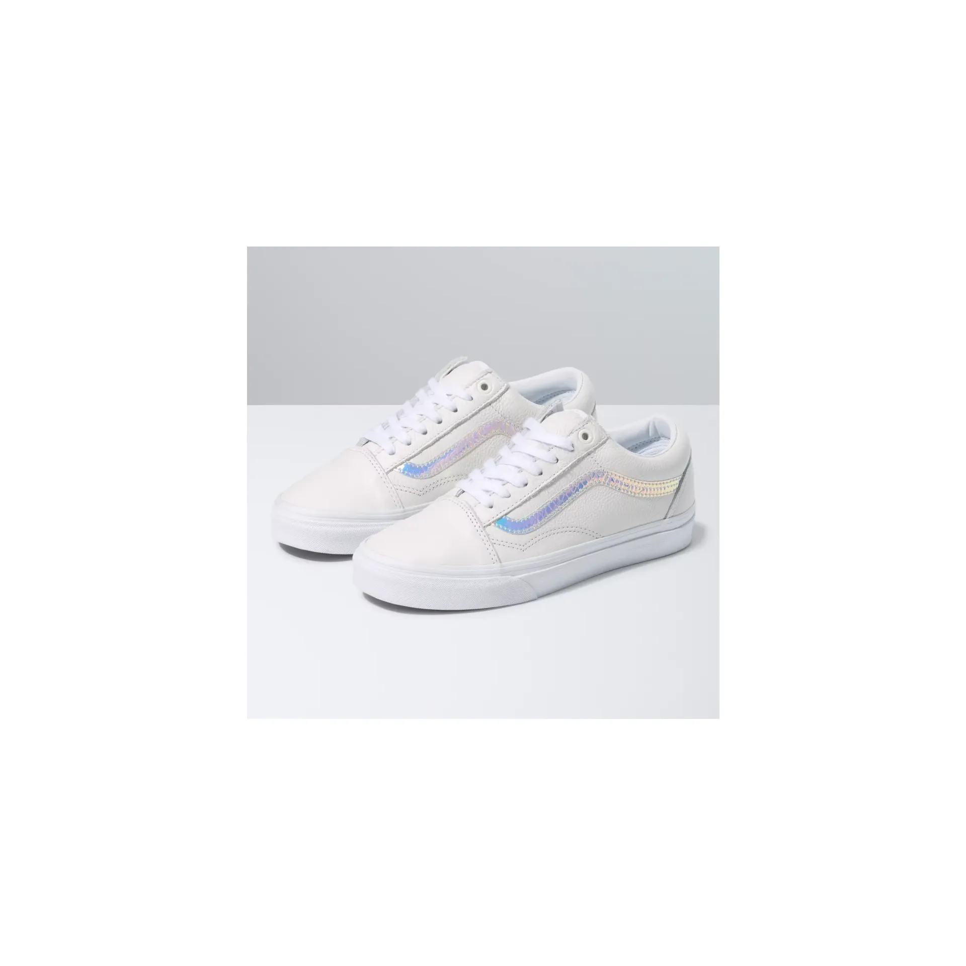 Vans Unisex Holo Sidestripe Old Skool Shoes - White / True White