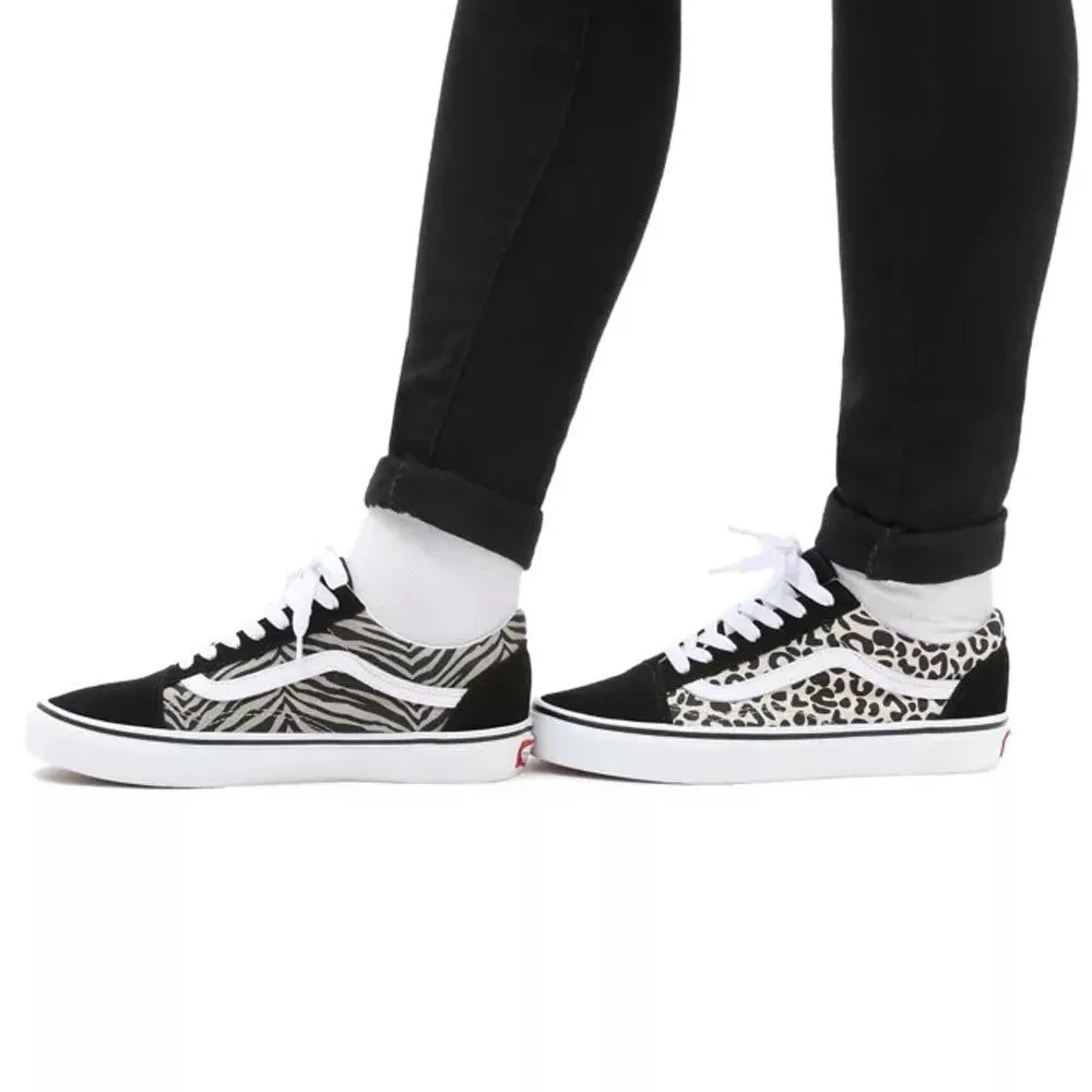 Vans Unisex Old Skool Safari Multi Shoes - Black / White / Cheetah