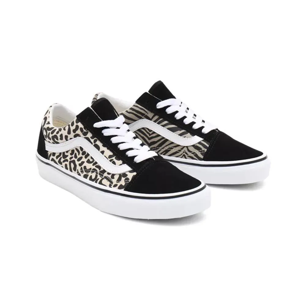 Vans Unisex Old Skool Safari Multi Shoes - Black / White / Cheetah