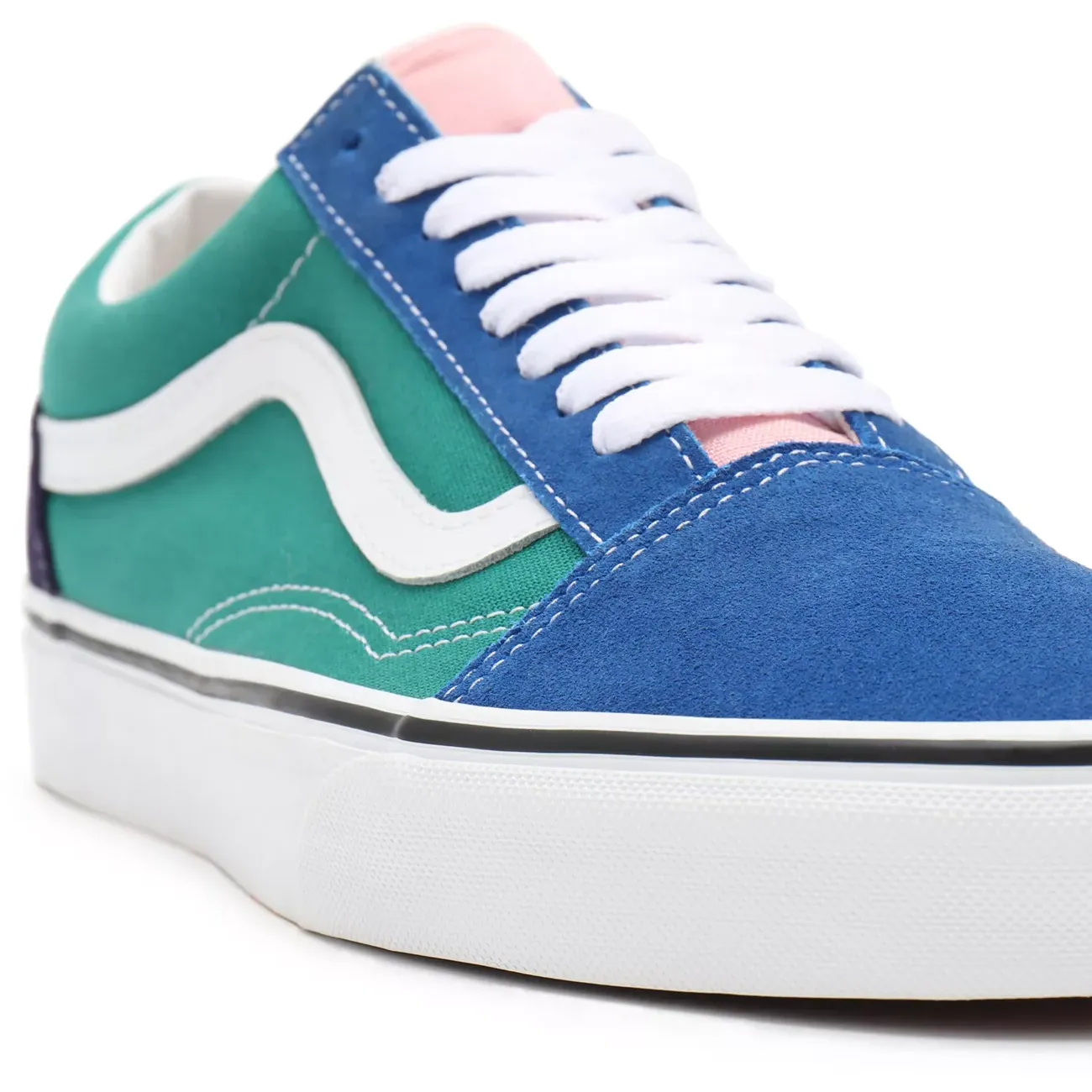 Vans Unisex Retro Court Old Skool Shoes - Blue / Green