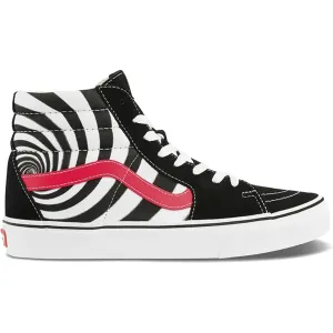 Vans Unisex Swirl Sk8 Hi Shoes - Black / Fiery Coral