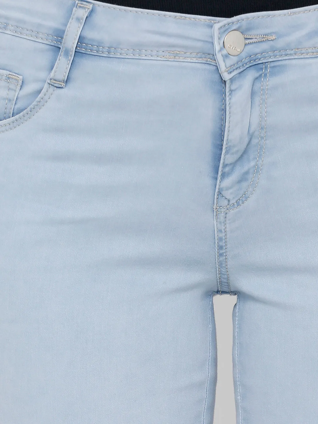 Women Light Blue Mid-Rise Skinny Crop Length Jeans